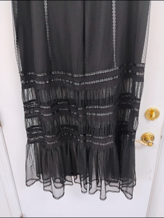 Torrid Black Swiss Dot Mesh Tiered Maxi Skirt Size 3 NWOT - Picture 3 of 6